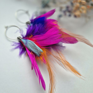 Kolczyki lekkie pióra Boho