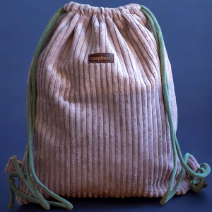 Pudroworóżowy sztruksowy workoplecak basic