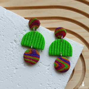 "Frida II"- kolczyki z gliny polimerowej.