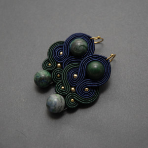 kolorowe kolczyki lub klipsy sutasz z chryzokolą