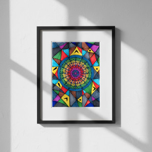 17. MANDALA WOJNA - rysunek, plakat.