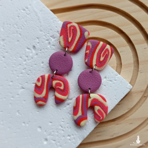 "Essa"- kolczyki z gliny polimerowej.