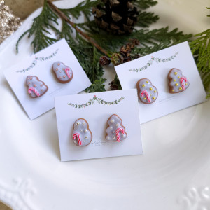 Kolczyki choinka+bałwanek