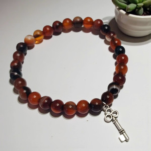 Bransoletka z kamieni brązowego agatu - równowaga i spokój