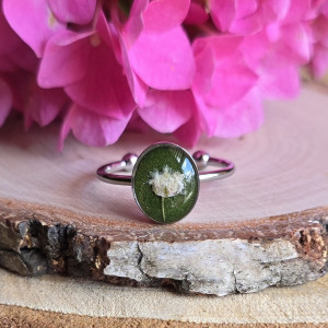 Wieczne kwiaty srebrny pierścionek regulowany kwiaty z kwiatami kwiatem gipsówka