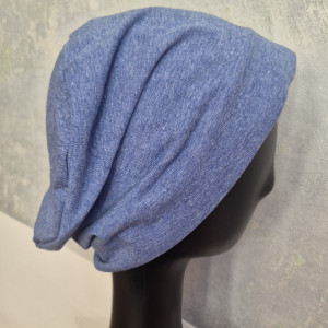 Czapka uniseks niebieska dzianina  box t1