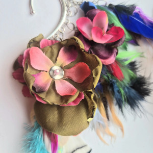 nausznica  pióra kwiaty szaleństwo Folk