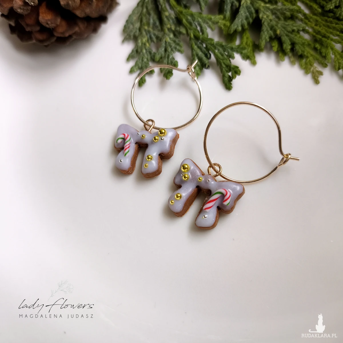 Kolczyki pierniczkowe kokardki