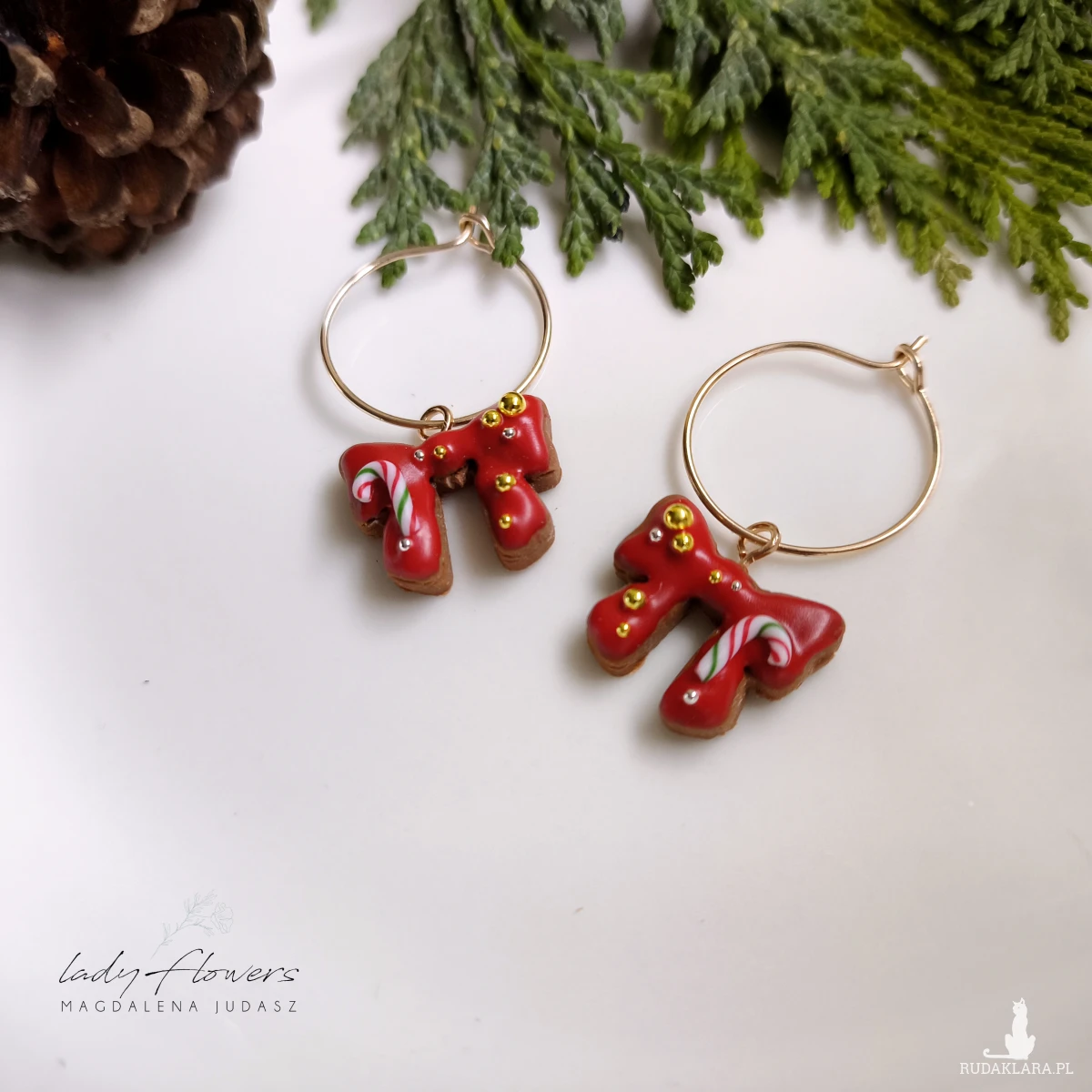 Kolczyki pierniczkowe kokardki