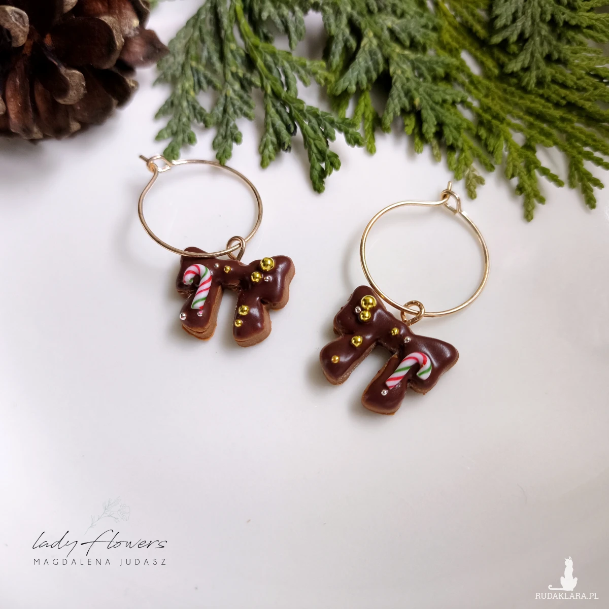 Kolczyki pierniczkowe kokardki