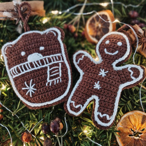 Miś i Pan Ciastek - szydełkowe pierniczki