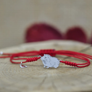 Świnka morska - bransoletka, srebro 925