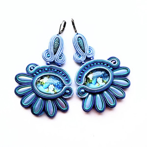 Paw kolczyki sutaszowe