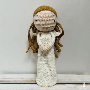 Szydełkowy Anioł handmade - lalka dekoracyjna