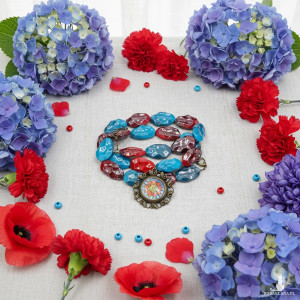 6743 Wyjątkowy Naszyjnik "Kwiatowy Witraż"