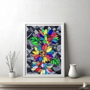 45. SŁONECZNIKI - rysunek, plakat.