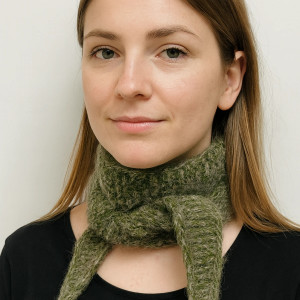 Ręcznie robiony ciepły szalik apaszka w stylu skandynawskim alpaka i jedwab