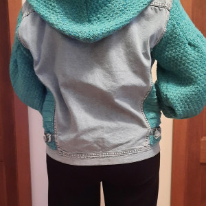 Kurtka  jeansowa blue z kapturem  handmade # upcycledclothes