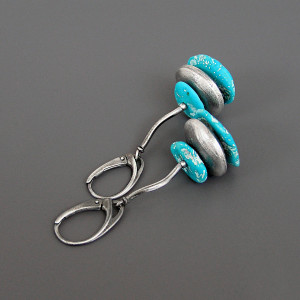 Surowe kolczyki, howlit, srebro 925