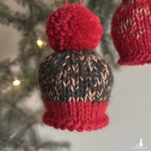 Ozdoba na choinkę, mini-czapeczka, zielono-złota - 1 szt.