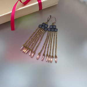 Kolczyki Czarne Złoto Tila Kostka 25.50