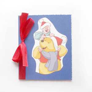 bajkowe kartki świąteczne, Kubuś Puchatek kartka na Boże Narodzenie, świąteczne kartki dla dzieci, Mikołaj kartki, kartki na Mikołaja, Boże Narodzenie kartki dla firm, kartki na Nowy Rok