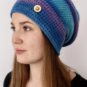 Kolorowa czapka całoroczna przejściowa cienka all season uniwersalna M/L