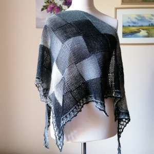 Pieprz z solą - ciekawa lekka chusta z wełną