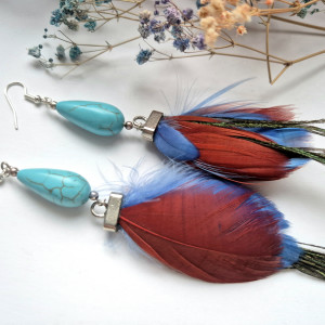 Kolczyki pióra boho energetyczne