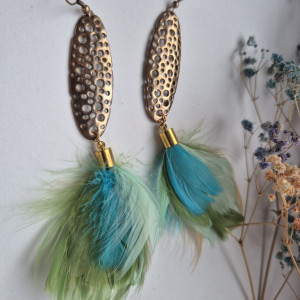 Kolczyki pióra boho energetyczne