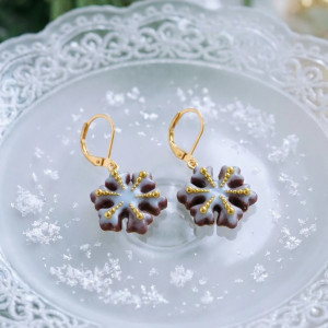 Kolczyki piernikowe śnieżki