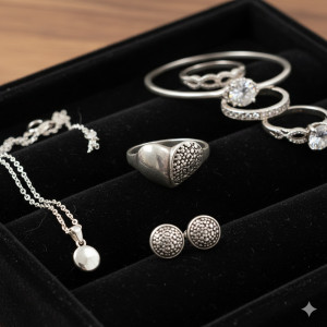 84 Elegancki Srebrny Pierścionek Próby 925 – Serce Pół-Gładkie, Pół-Fakturowane (Rozmiar 16)