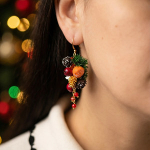 Świąteczne kolczyki z szyszkami