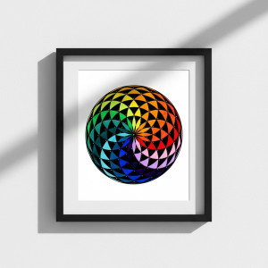 62. TĘCZOWA MANDALA - rysunek, plakat.