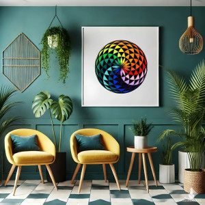 62. TĘCZOWA MANDALA - rysunek, plakat.