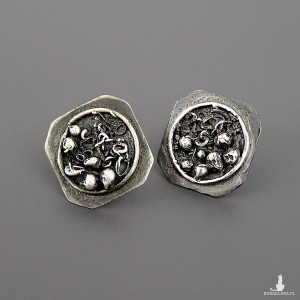 Małe nowoczesne surowe kolczyki, srebro