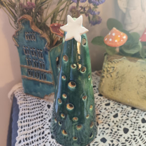 Choinka ceramiczna lampion