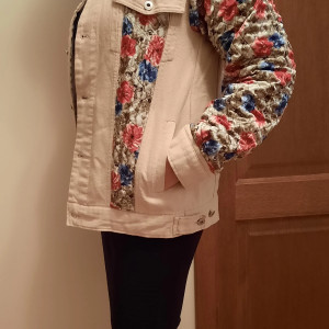 Kurtka  jeansowa beżowa handmade # upcycledclothes