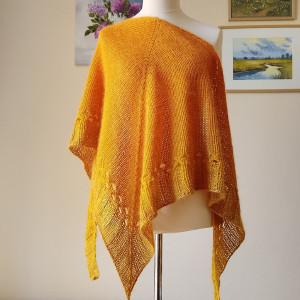 Curry ombre - duża, ekskluzywna chusta z kaszmiru, jedwabiu i moheru