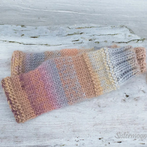 Mitenki z wełną cieniowane Brązy