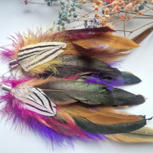 Kolczyki pióra boho energetyczne