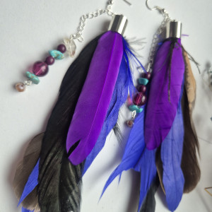 Kolczyki pióra boho energetyczne