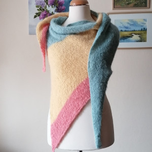 Pastele - przemiła, ciepła chusta z wełenką merino i alpaką