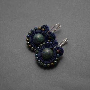 kolorowe kolczyki sutasz z chryzokolą