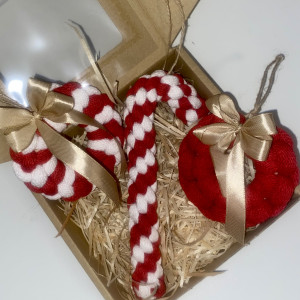 Zawieszki choinkowe, ozdoby świąteczne, makrama, ozdoby choinkowe