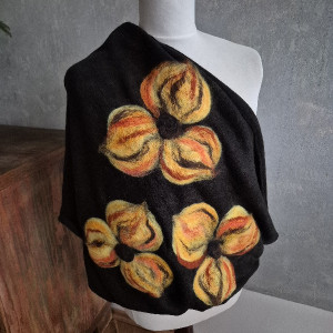 Komin wełniany merino czarny