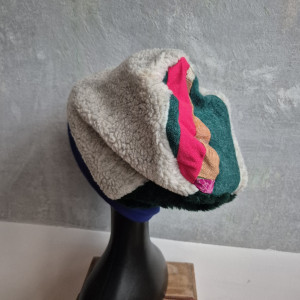 Czapka futrzana patchworkowa