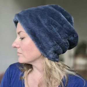 Futrzana  sztuczne futro niebieska