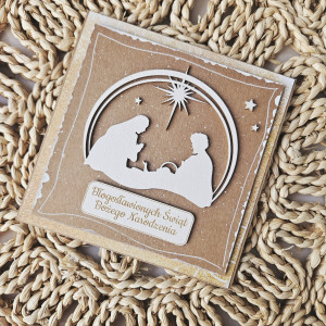 Kartka bożonarodzeniowa ze święta rodziną