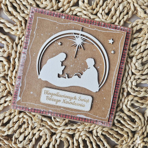 Kartka bożonarodzeniowa ze święta rodziną